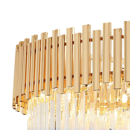 Tierizo Modern Tapered Tiered Crystal Chandelier 12-Light in Gold - 
