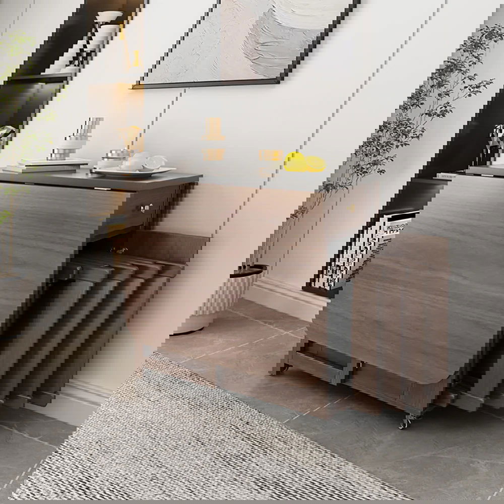 Ultic 5-Piece Modern 1502mm Rectangle Dining Table Set Ash Wood Foldable Walnut - 