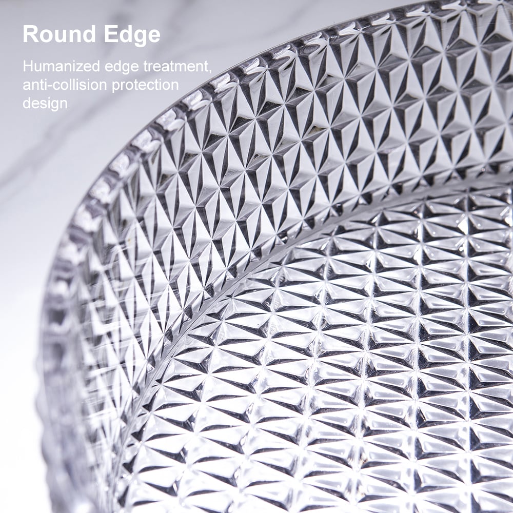 Vessel Transparent Diamond Shaped Crystal Glass Bathroom Wash Sink - 