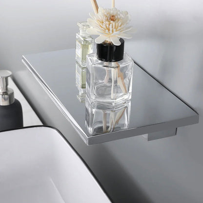 Waterfall Wall Mount Chrome Single Lever Handle Bathroom Basin Tap Solid Brass - 