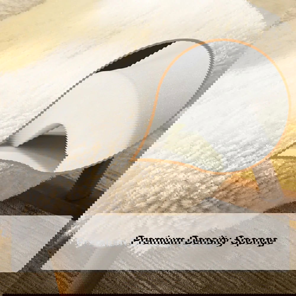 White Boucle Upholstery Rocking Chair Solid Wood Accent Chair in Walnut - 