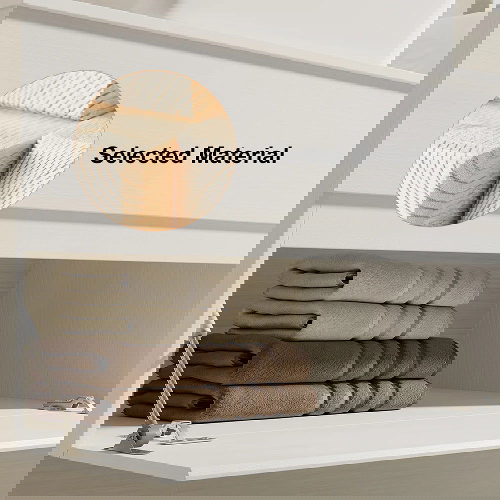 White Floating Bathroom Vanity Set with Faux Marble Top & Ceramic Countertop Basin - 