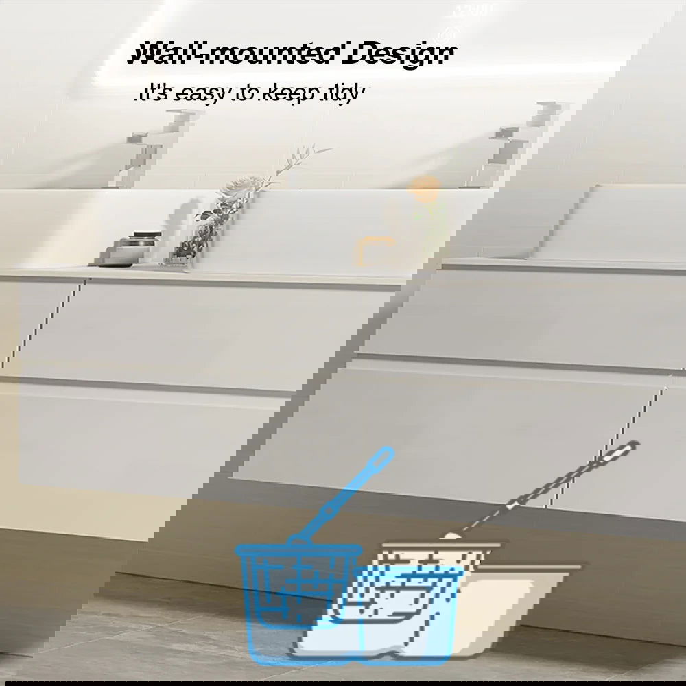 White Floating Bathroom Vanity Set with Faux Marble Top & Ceramic Countertop Basin - 