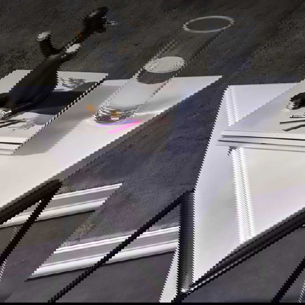 White Geometric End Table Accent Side Table - 