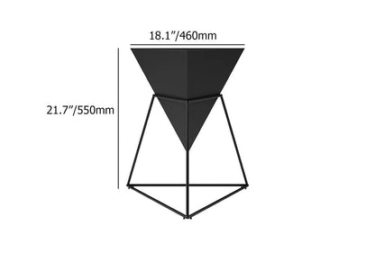 White Geometric End Table Accent Side Table - 