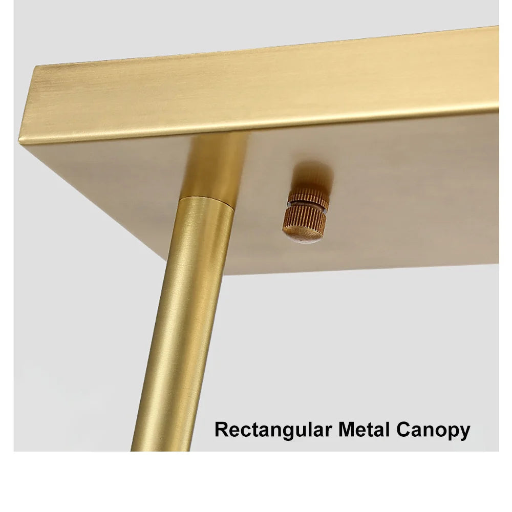 White Globe Shade 12-Light Linear Island Light in Gold - 