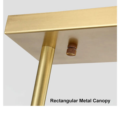 White Globe Shade 9-Light Linear Island Light in Gold - 