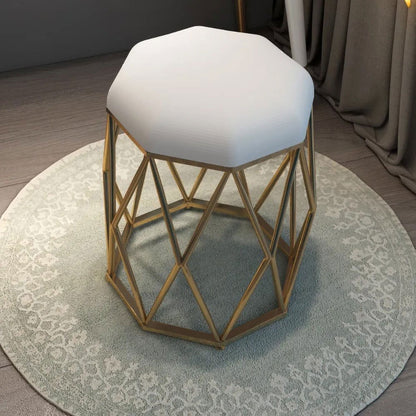 White Makeup Vanity with Nesting Stool Dressing Table with 5 Drawers & Mirror - 