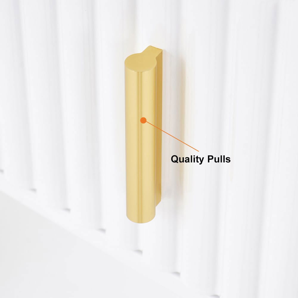 White Makeup Vanity with Nesting Stool Dressing Table with 5 Drawers & Mirror - 