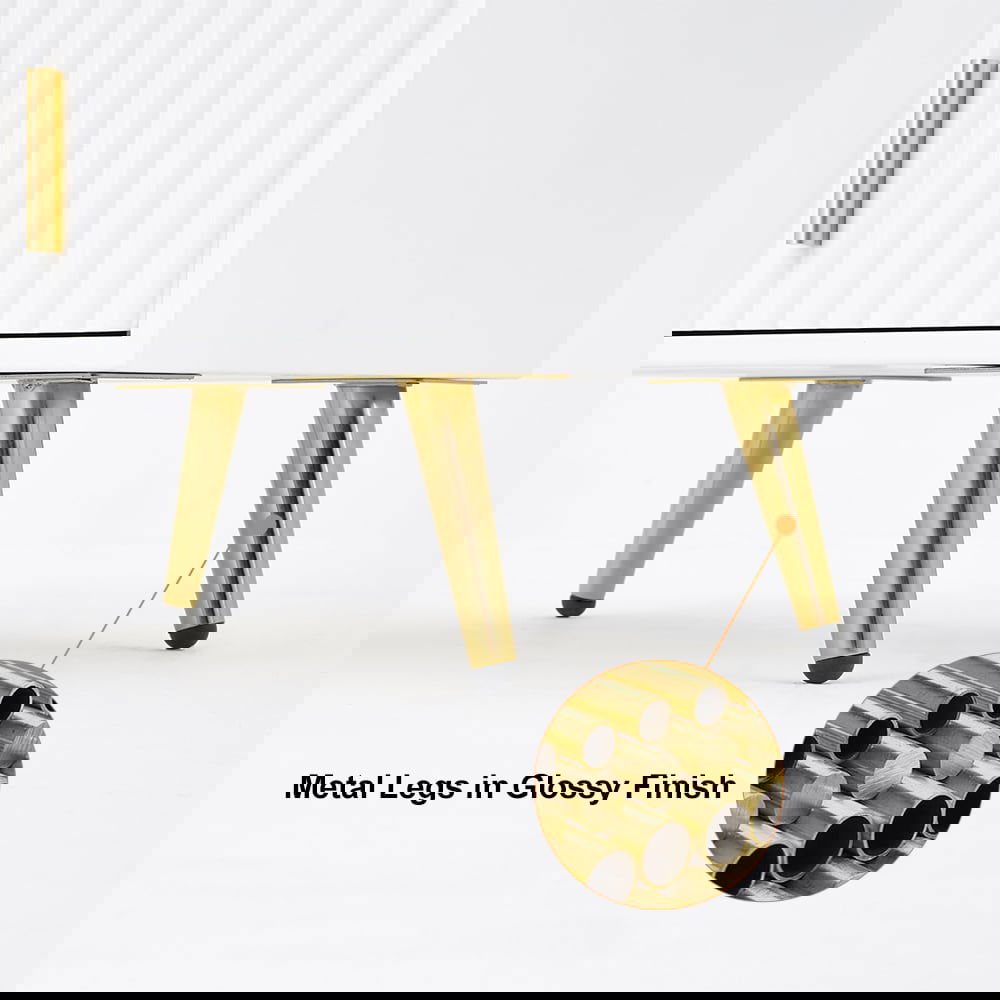 White Makeup Vanity with Nesting Stool Dressing Table with 5 Drawers & Mirror - 