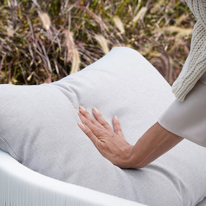 White Woven Rope Outdoor Swivel Chair Sofa 360 Degree Rotatable Coastal Patio Armchair - 