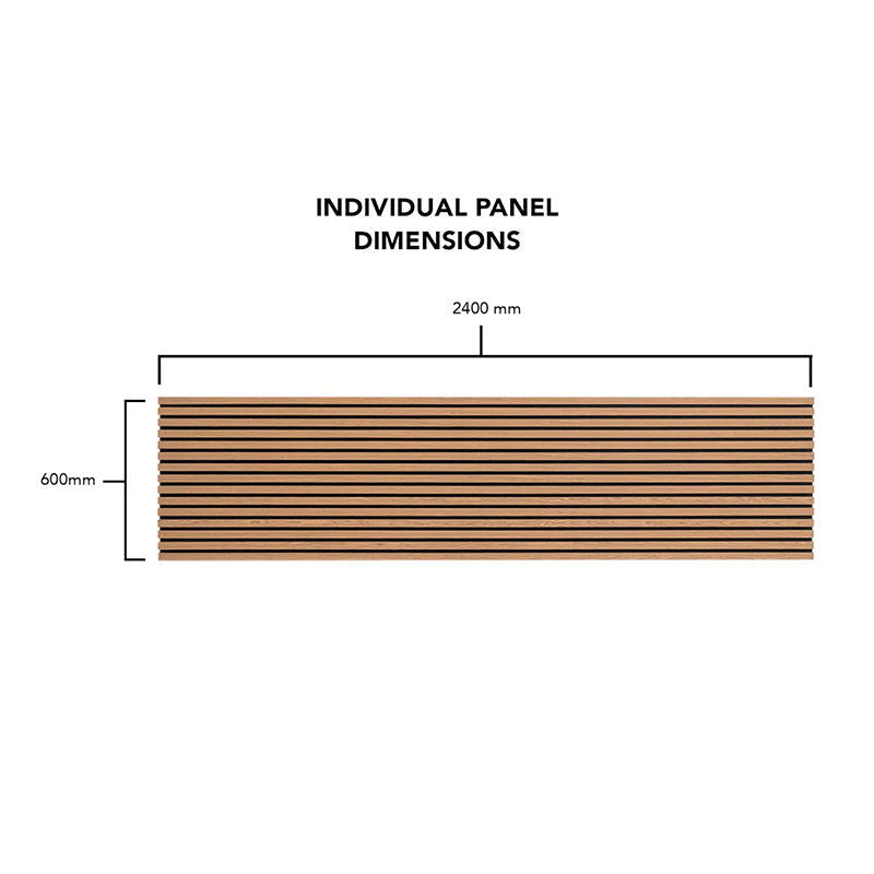 Wood Veneer Acoustic Wall Panel Natural Oak 2400mm x 600mm - Approved By Design