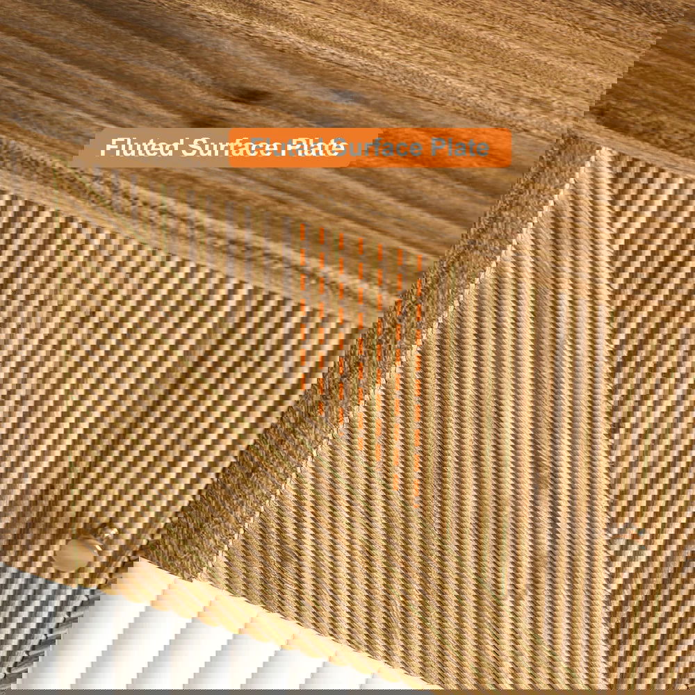 Wovent Mid-Century Square Modern Walnut Wood Narrow Side Table with Storage Nightstand - 