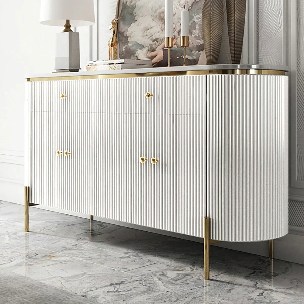 Yelly 1400mm Modern Marble Top Buffet & Sideboard Doors & Drawers & Shelves - 