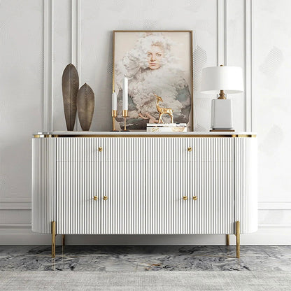 Yelly 1400mm Modern Marble Top Buffet & Sideboard Doors & Drawers & Shelves - Homary