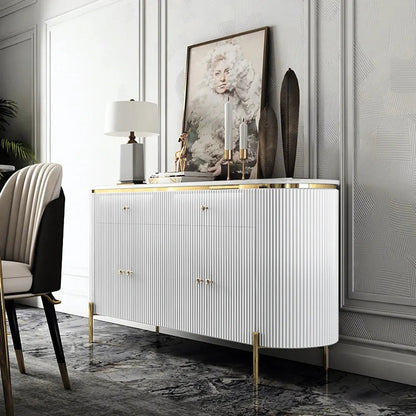 Yelly 1400mm Modern Marble Top Buffet & Sideboard Doors & Drawers & Shelves - Homary