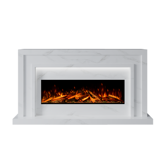 Zenith Suite 1000 S Marble Electric Fireplace 1600mm - Bespoke Fireplace