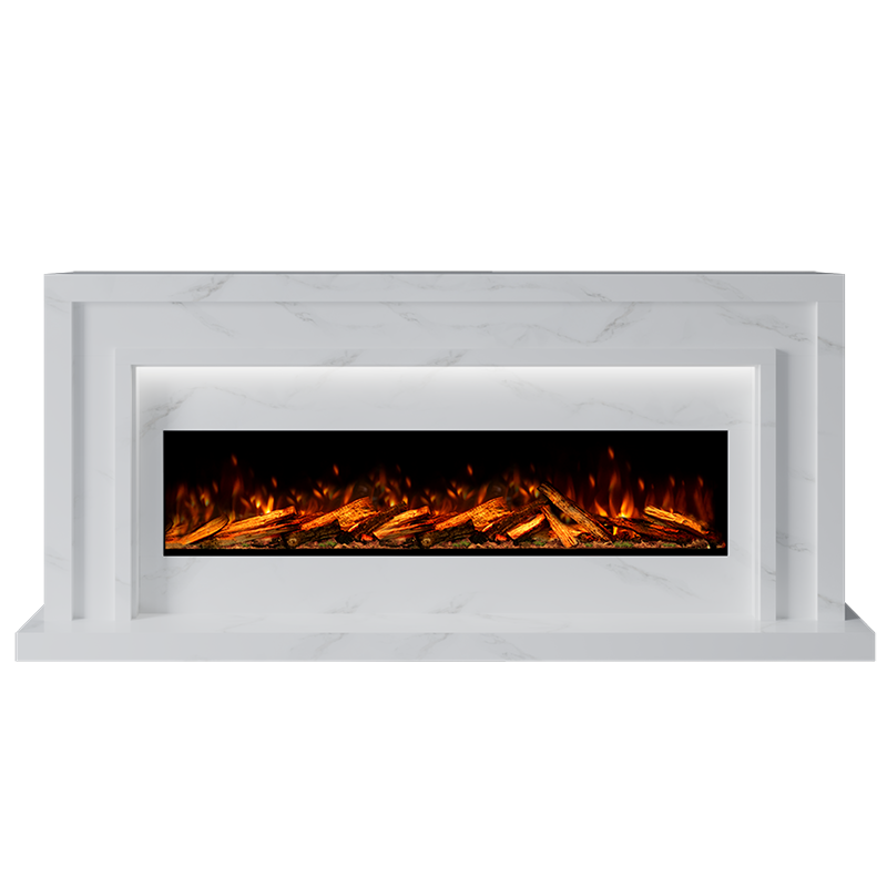 Zenith Suite 1300 S Marble Electric Fireplace 1900mm - Bespoke Fireplace