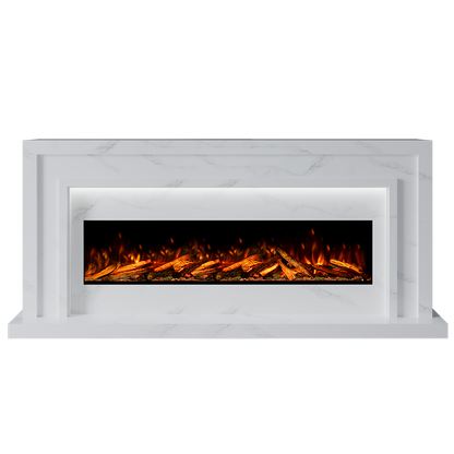 Zenith Suite 1300 S Marble Electric Fireplace 1900mm - Bespoke Fireplace