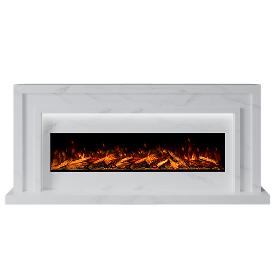 Zenith Suite 1300 S Marble Electric Fireplace 1900mm - Bespoke Fireplace