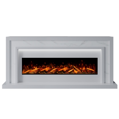 Zenith Suite 1300 S Marble Electric Fireplace 1900mm - 