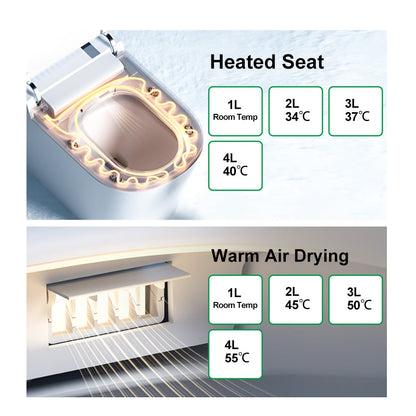 White Smart Toilet One-Piece Square with Intelligent Automatic Cover and Remote Control